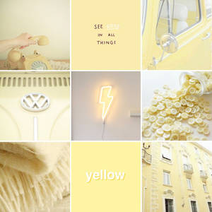 Collage Pastel Gul Estetikk — Pastellgul estetikk Bakgrunner