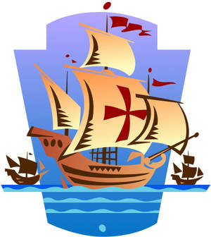 Columbus Day Ship Digital Drawing bakgrunnsbilde — Oppo Find N Bakgrunner