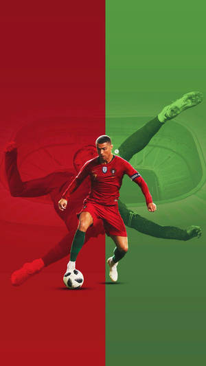 Cristiano Ronaldo kul rød og grønn tema