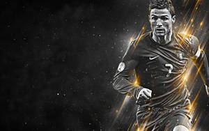 Cristiano Ronaldo svart og gull bakgrunnsbilde.