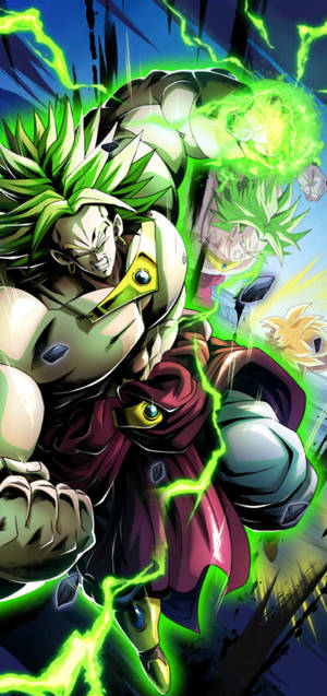 DBZ Broly SSJ Full Power bakgrunn. — iPhone Air Bakgrunner