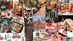 Deilig julematkollasj bakgrunnsbilde — Julekollasj Bakgrunner