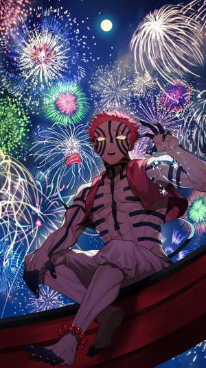 Demon Slayer Akaza av De Tolv Kizuki — Demon slayer telefon Bakgrunner
