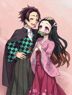 Søt bakgrunn Demon Slayer Nezuko — Demon Slayer Nezuko Bakgrunner