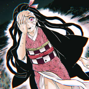 Demon Slayer Nezuko som dekker ett øye — Demon Slayer Nezuko Bakgrunner