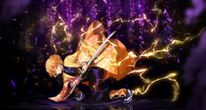Demon Slayer Zenitsu på bakken — Demon slayer zenitsu Bakgrunner