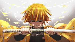 Demon Slayer Zenitsu trekker sverdet — Demon slayer zenitsu Bakgrunner