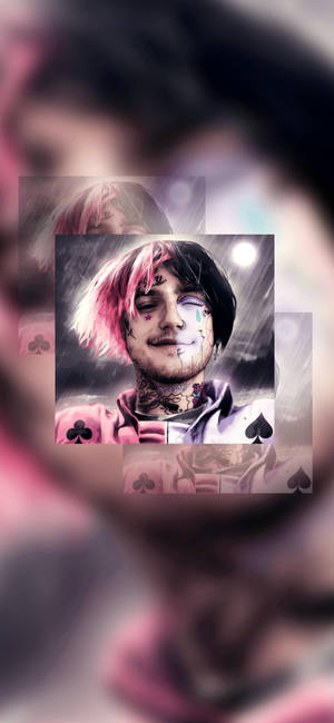 Kaskadert fotoredigering av Lil Peep-estetisk bakgrunn. — iPhone 17 Bakgrunner