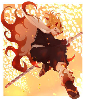 Rengoku Kyoujurou Jump bakgrunnsbilde — Vivo X Fold3 Bakgrunner