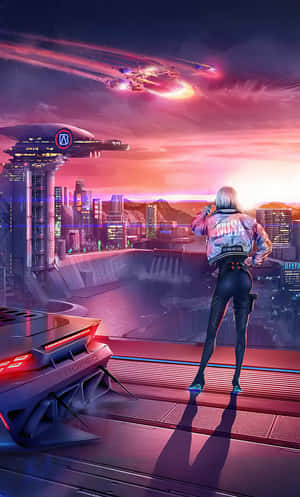Cyberpunk Night City — Tecno Megapad Bakgrunner