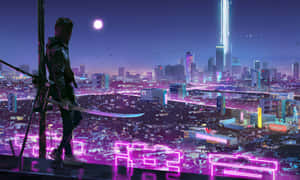 Neon City-bakgrunn — Neonby Bakgrunner