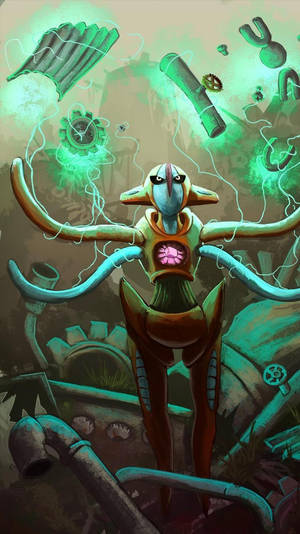 Deoxys og svevende tannhjul — Pokemon-telefon Bakgrunner