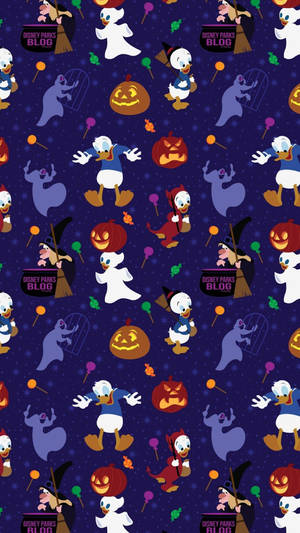 Disney Tegneserie Donald Duck Halloween bakgrunnsbilde
