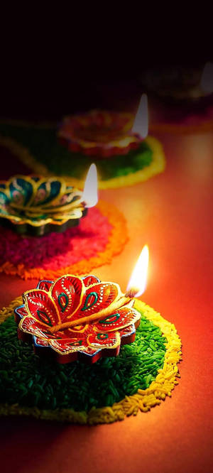 Diwali-oljelamper-bakgrunn — iPhone 16 Plus Bakgrunner