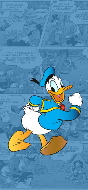 Donald Duck tegneserieillustrasjon bakgrunnsbilde — iPhone Xs Bakgrunner