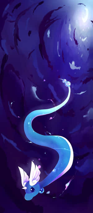 Dragonair i vann abstrakt illustrasjon — Xperia 5 Bakgrunner