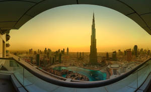 Burj Khalifa gull soloppgang bakgrunnsbilde