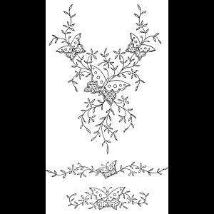 Elegant sommerfugl- og blomstermønster