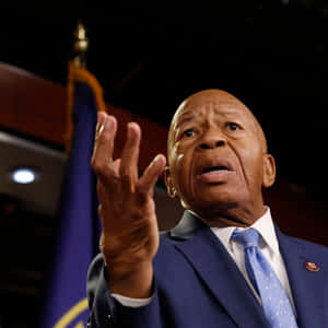 Elijah Cummings løfter hånden — Mørkeblå GIF Bakgrunner