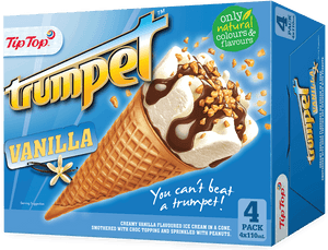 Emballasje for Tip Top Trumpet vaniljeis