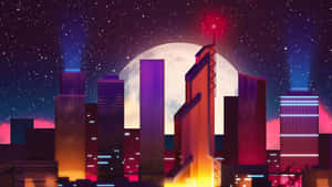 Neon City-bakgrunn — Neonby Bakgrunner