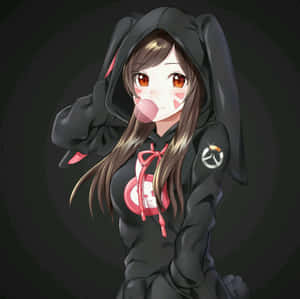 Anime jente hettegenser bilder — Søt animejente Bakgrunner