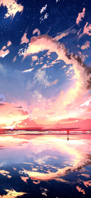 Anime Solnedgang iPhone — Oppo Find X8s Bakgrunner