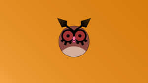 Enkel Hoothoot-illustrasjon på oransje bakgrunn — Nintendo Bakgrunner