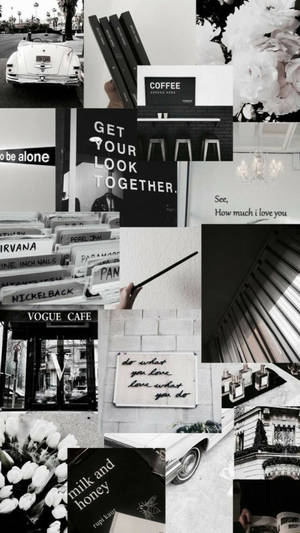 Enkel monokrom E-Girl-estetisk collage — Minimalistisk estetikk Bakgrunner