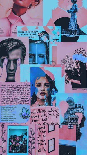 Ensom person estetisk collage — Estetisk collage Bakgrunner
