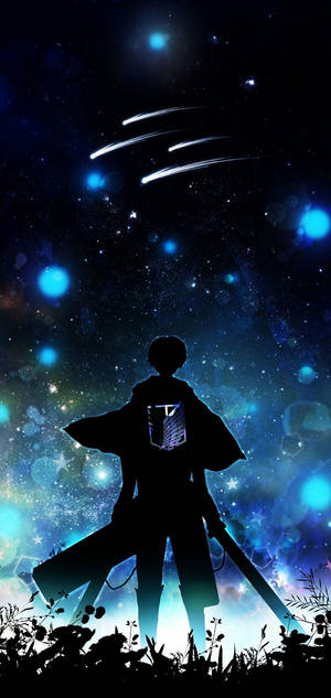 Eren Silhuett Attack On Titan iPhone — Galaxy S25 Edge Bakgrunner
