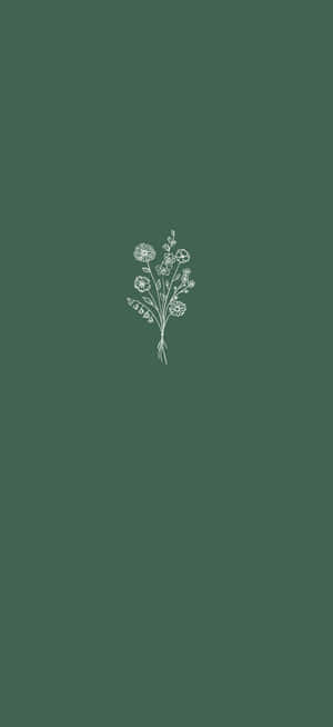 Estetisk grønn minimal bukett med blomster — Oppo A6k Bakgrunner