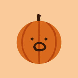 Estetisk søt Halloween-gresskar med sjokkert ansikt — Søt Halloween Bakgrunner