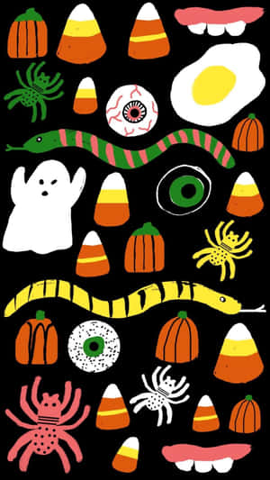 Estetisk søte Halloween skumle ikoner vektorkunst — Søt Halloween Bakgrunner