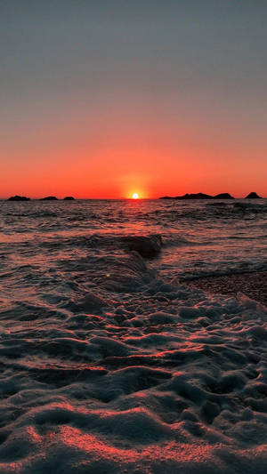 Estetisk strandsolnedgang