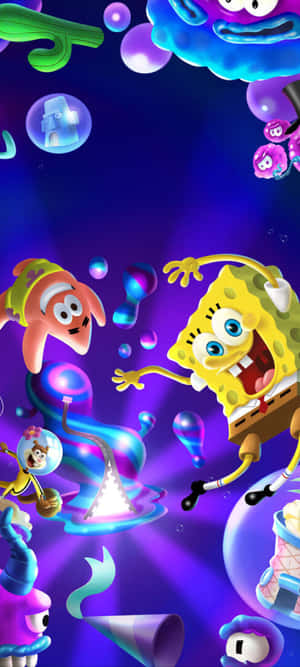 Estetisk Svampebob og Sandy — Oppo K14x Bakgrunner