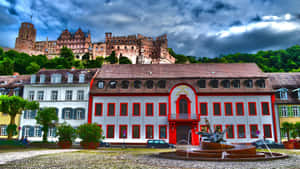 Estetiske hus under Heidelberg slott — Grønn estetisk GIF Bakgrunner