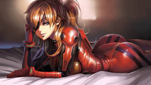 Evangelion 4K Asuka med lapp — Neon Genesis Evangelion Bakgrunner