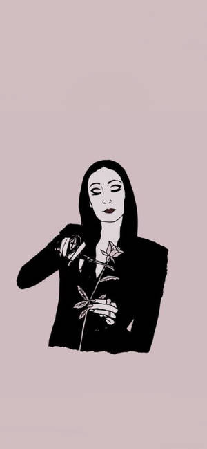 Familien Addams Morticia rose bakgrunnsbilde — iPhone 12 mini Bakgrunner