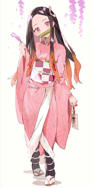 Fan Kunst Demon Slayer Nezuko — Kul demon slayer Bakgrunner