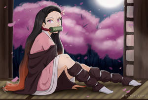 Fanillustrasjon av Demon Slayer Nezuko — Demon Slayer Nezuko Bakgrunner