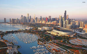 Fantastisk utsikt over Chicago bakgrunnsbilde — 16:10 Bakgrunner