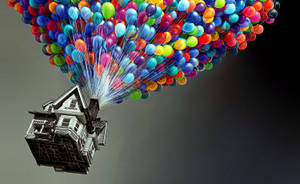 Up film fargerike ballonger tapet — Dagtid Bakgrunner