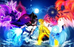 Fargerik Sasuke og Naruto-kunst PC