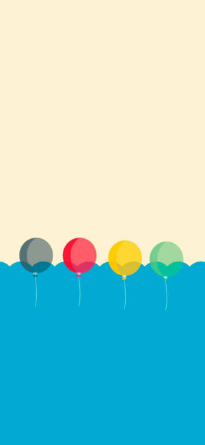 Fargerike ballonger minimalistisk Android — Samsung Galaxy S20 Bakgrunner