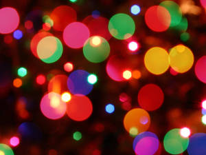 Fargerike festlige julelys i bokeh — Julelys Bakgrunner