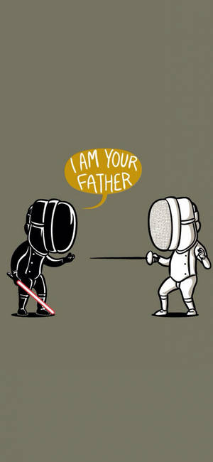 Fekting Star Wars parodi kunst bakgrunnsbilde — iPhone 12 mini Bakgrunner