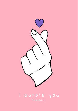 Fingerhjerte I Purple You Bakgrunn — Bts estetisk Bakgrunner