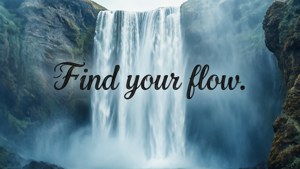 Minimalistisk vannfallbakgrunn med inspirerende sitat. — Foss Bakgrunner