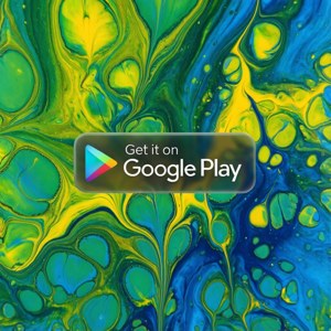 Fargerik abstrakt flytende kunst med Google Play-merkeoverlegg — Huawei nova Flip S Bakgrunner